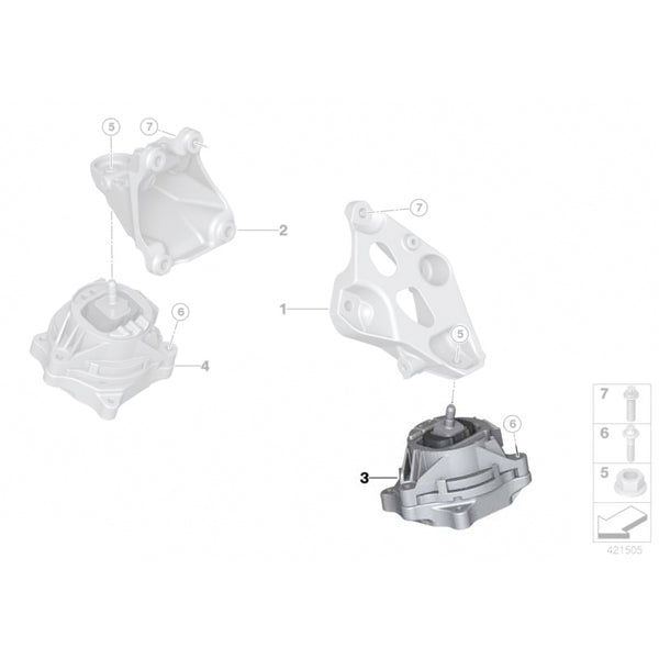 22116859411 Tampon motor, stanga -  BMW Seria 1 F20 F21, Seria 2 F22 F23, Seria 3 F30 F31 F34, Seria 4 F32 F33 F36