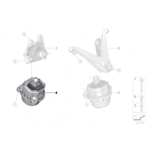 22116860458 Tampon motor, dreapta - BMW Seria 3 G20 G21, Seria 4 G26, Seria 5 F90M5 G30 G31, Seria 7 G11 G12, Seria 8 F9