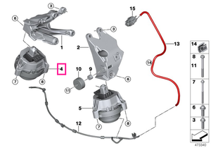 22116860500 Tampon motor, dreapta - BMW Seria 5 G30, Seria 7 G12, X3 G01