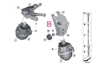22116861563 Suport motor, stanga - BMW Seria 5 G30 G31 G38, Seria 6 G32, Seria 7 G11 G12, X3 G01