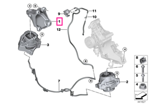 22116869618 Suport motor, dreapta - BMW Seria 1 F20 F21, Seria 2 F22 F23, Seria 3 F30 F31 F35, Seria 4 F32 F36