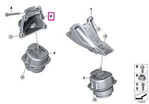 22116882036 Suport motor, dreapta - BMW X5 E70 F15 F85M, X6 E71 F16 F86M
