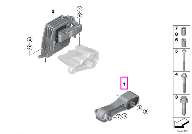 22116885784 Suport motor stabilizator - Mini Cabrio F57, Clubman F54, Countryman F60, F56