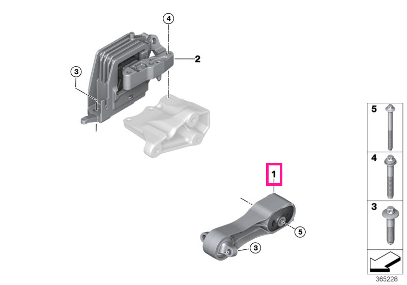 22116885786 Tampon motor stabilizator - BMW Seria 1 F40, Seria 2 F44 F45 F46, X1 F48 F49, X2 F39 - Mini Clubman F54, Cou
