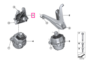 22117853648 Suport motor, dreapta - BMW Seria 5 F90M5, Seria 8 F91M8 F92M8 F93M8, X5 F95M, X6 F96M