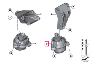 22117935147 Tampon motor, stanga - BMW Seria 5 F10 F11 F18