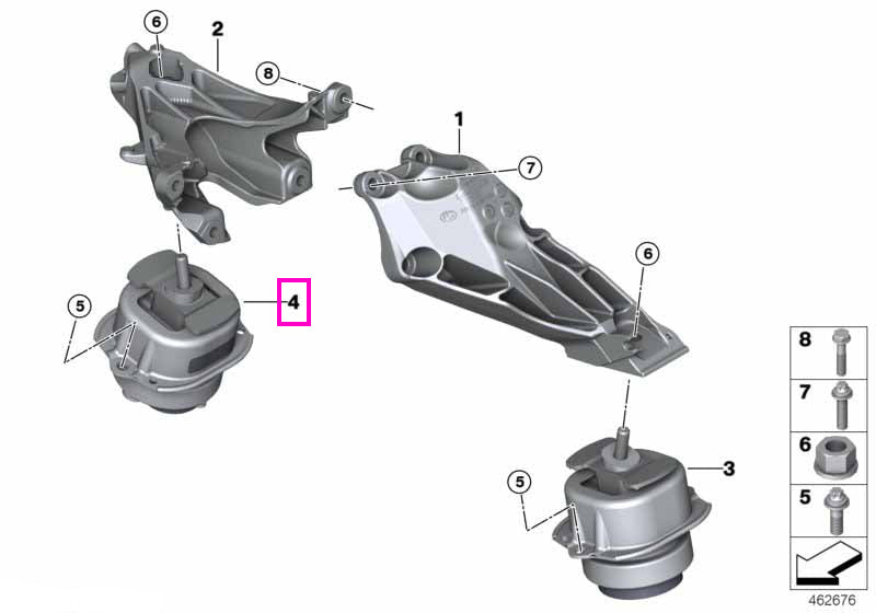 22118486266 Tampon motor, dreapta - BMW X5 F15