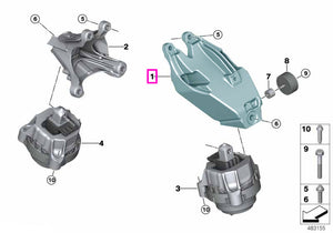 22119844627 Suport motor, stanga - BMW X5 G05 F95 M, X6 G06 F96 M, X7 G07, XM G09