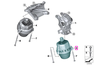 22119894889 Tampon motor, stanga - BMW Seria 5 G60 G61 G68 - tip motor B48N, B48P
