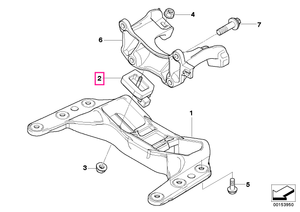 22312283285 Tampon cutie de viteze - BMW Seria 3 E90 E91 E92 E93, Seria 5 E60 E61, Seria 6 E63 E64