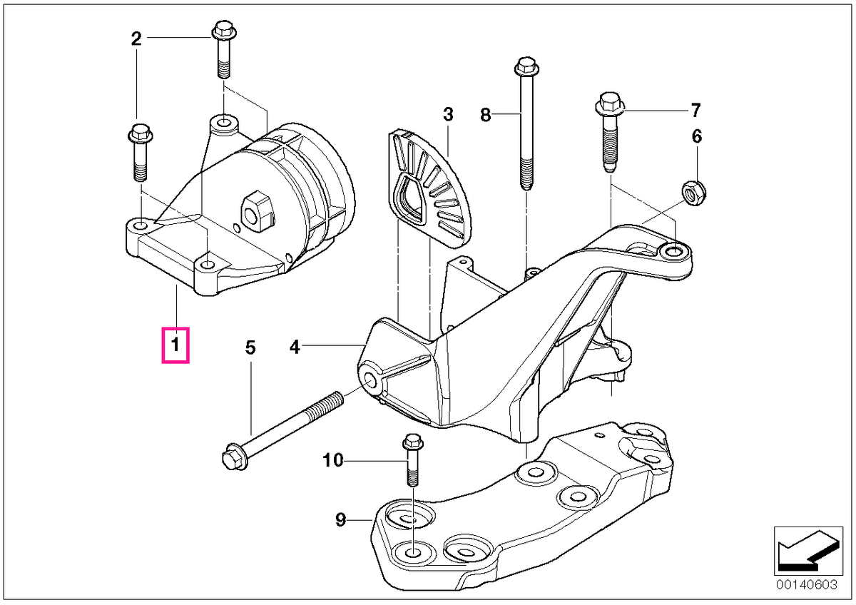 22316754418 Suport transmisie cu montură cauciuc - BMW - Mini