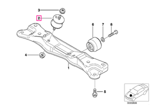 22316799331 Tampon cutie de viteze - BMW Seria 1 E81 E82 E87 E88, Seria 3 E36 E46 E90 E91 E92 E93, Seria 5 E39 F07 F10 F