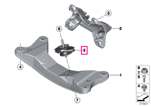 22316875904 Tampon cutie de viteze - BMW Seria 1 F20 F21, Seria 2 F22 F23, Seria 3 F30 F31 F35, Seria 4 F32 F33 F36