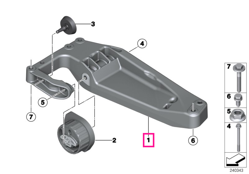22319485312 Transmission cross member - BMW