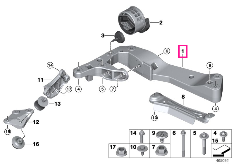 22319485330 Transmission cross member - BMW