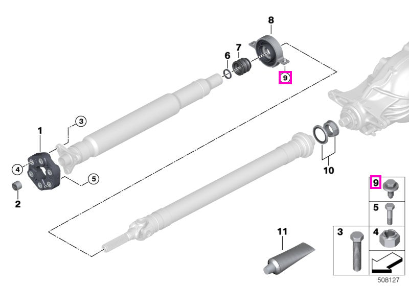 22326760945 Surub hexagonal cu saiba M8x22-8.8-ZNS3 - BMW - Mini