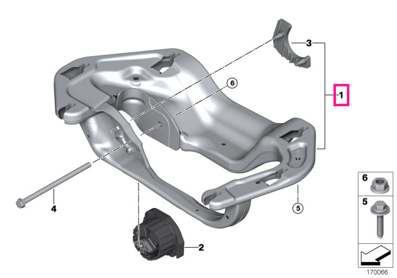 22326854187 Suport cutie de viteze - BMW X5 E70 F15 F85 M, X6 E71 E72 F16 F86 M