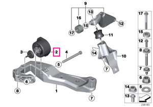 22326856421 Tampon cutie de viteze - BMW Seria 5 F07 F10 F11, Seria 6 F06 F12 F13, Seria 7 F01 F02