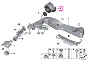22327935122 Tampon cutie de viteze - BMW Seria 3 G20 G21, Seria 4 G22 G23 G26, Seria 5 G30 G31, Seria 6 G32, X3 G01, X4 
