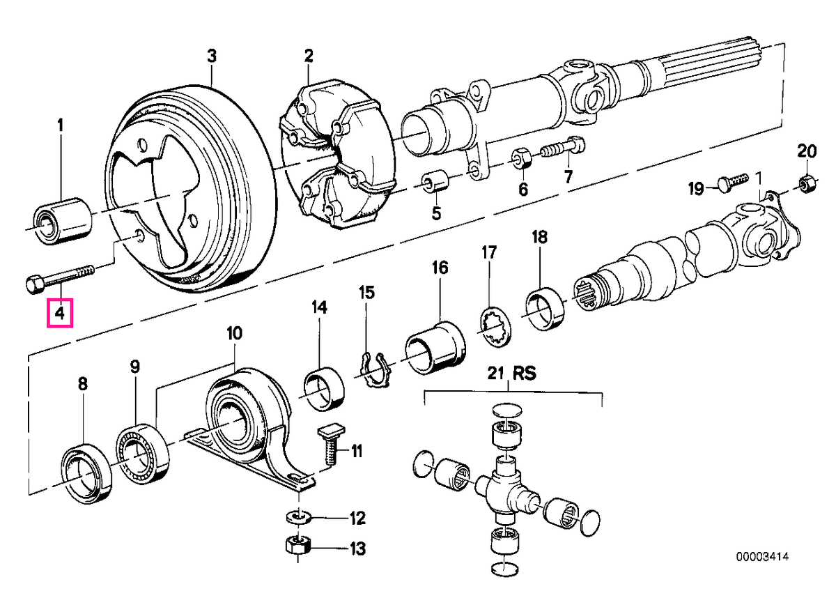 26111225754 Șurub hexagonal M12X1,5X60 - BMW