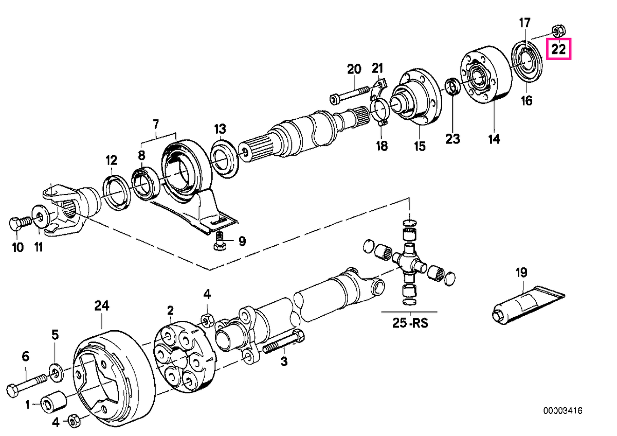 26111227728 Piuliță hexagonală autoblocantă M8 - BMW