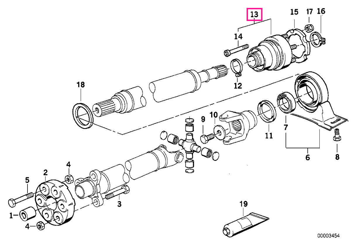 26111229522 Articulație cardanică cu bucșă canelată LK=86MM (Z=25) - BMW