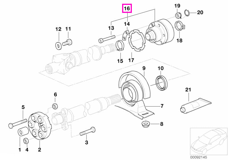 26111229524 Articulatie cardan - BMW Seria 5 E34 E39, Seria 7 E32 E38