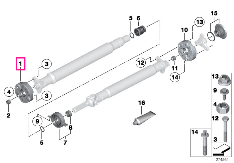 26117514207 Universal joint LK=110MM - BMW
