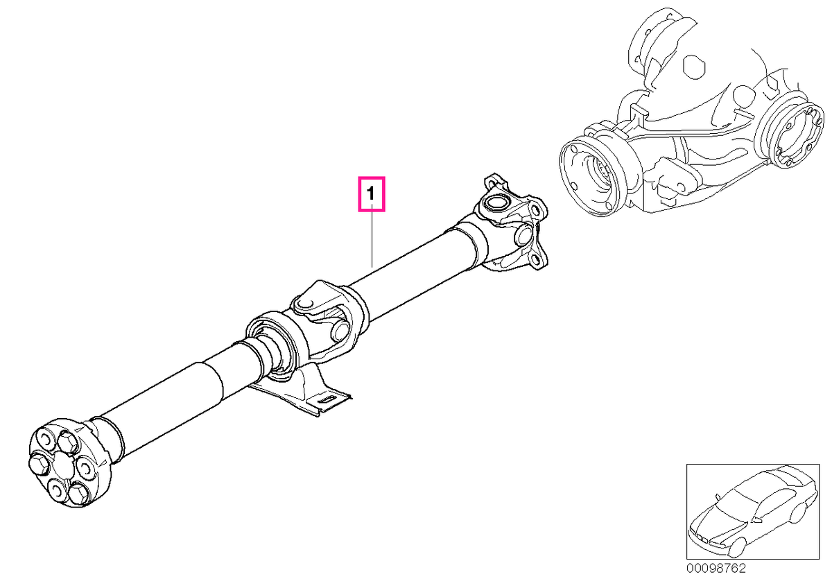26117514468 Manual drive shaft transmission L=1230MM - BMW