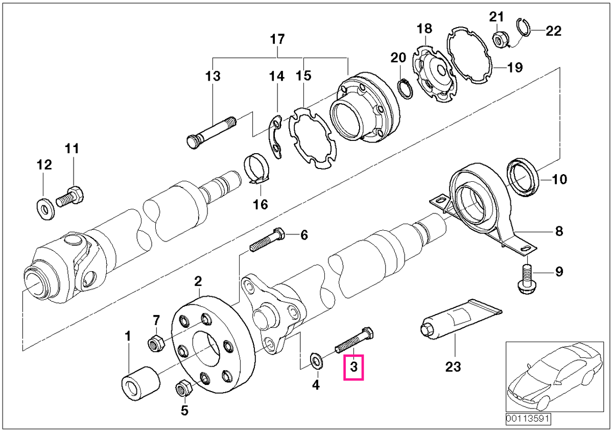26117572709 Surub M10X61-10-ZNS3 - BMW
