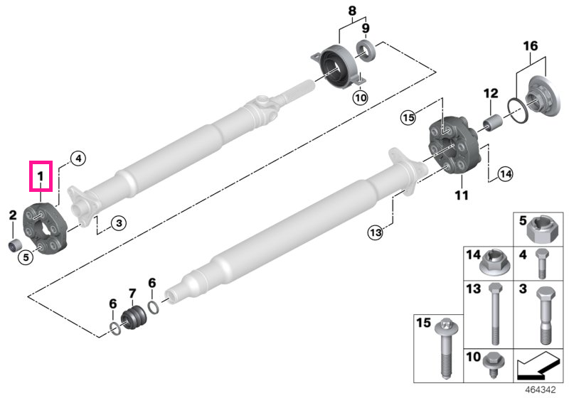 26118487178 Universal joint LK=96MM - BMW