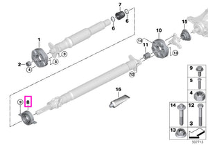 26118488058 Suport ax cardanic, aluminiu - BMW Seria 3 G20 G21, Seria 4 G22 G23 G26, Seria 5 G30 G31 F90 M5, Seria 6 G32