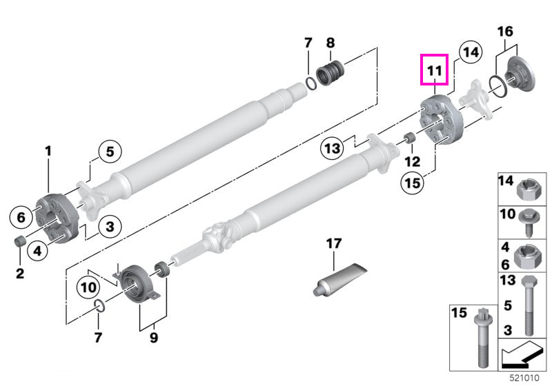 26118845528 Articulatie cardan, LK=96mm - BMW Seria 2 G42, Seria 3 G20 G21 G28, Seria 4 G22 G23 G26, Seria 5 G68