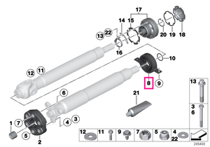 26122282572 Suport central, aluminiu - BMW