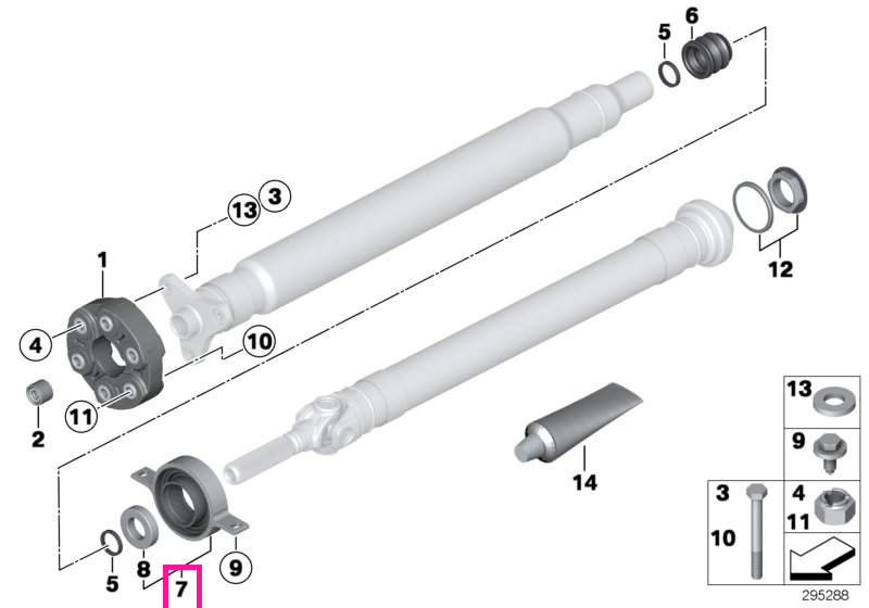 26127606101 Montaj central aluminiu - BMW