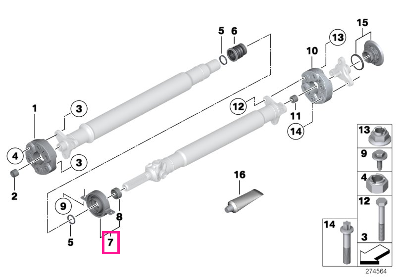 26128662824 Suport centru aluminiu - BMW