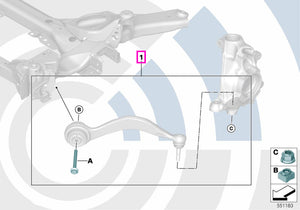 31108893701 Set elemente montaj suspensie, punte fata, Kit Value Parts - BMW Seria 3 G20 G21 G28, Seria 4 G22 G23 G26, i