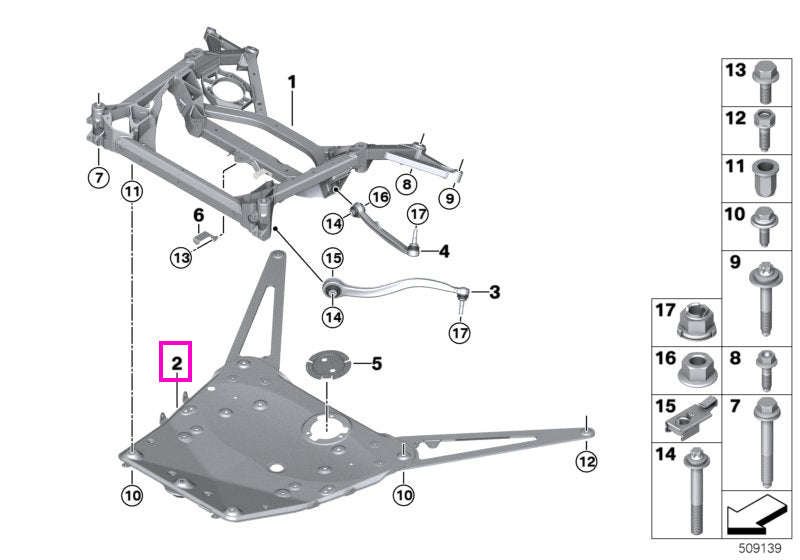 31109882097 Panou structural rigidizare sasiu, punte fata - BMW Seria 3 G80 G81 M3