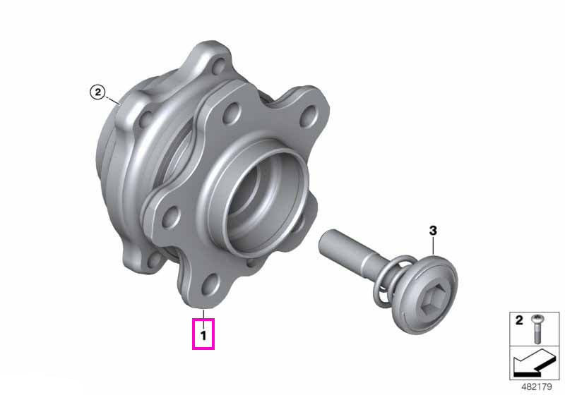 31208095641 Ansamblu butuc roata cu rulment - BMW Seria 2 G87 M2, Seria 3 G80 G81 M3, Seria 4 G82 G83 M4