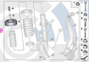 31305B52C87 Set reparatie flansa amortizor, punte fata, Kit Value Parts - BMW Seria 5 G30