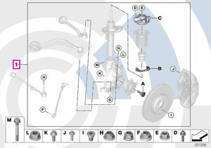 31305B86D20 Set reparatie flansa amortizor, punte fata, Kit Value Parts - BMW Seria 3 G20 G21, Seria 4 G22 G23 G26
