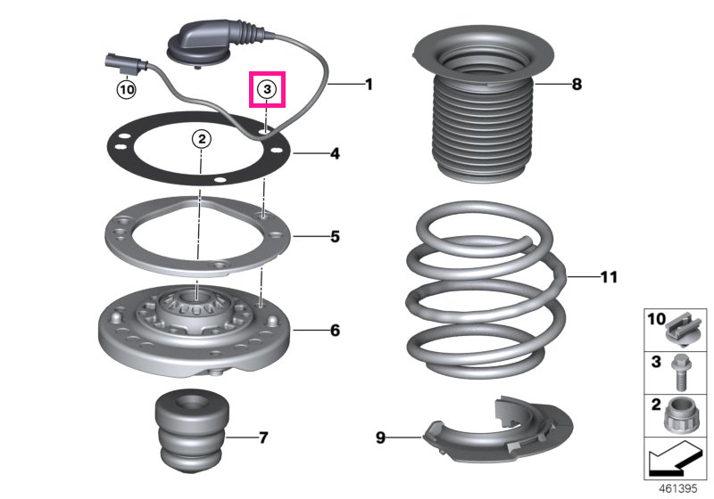 31307855400 Șurub hexagonal M8X33 10.9 ZNS3 - BMW