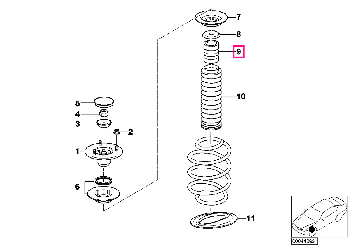 31331096298 Tampon amortizor f. L=95MM - BMW