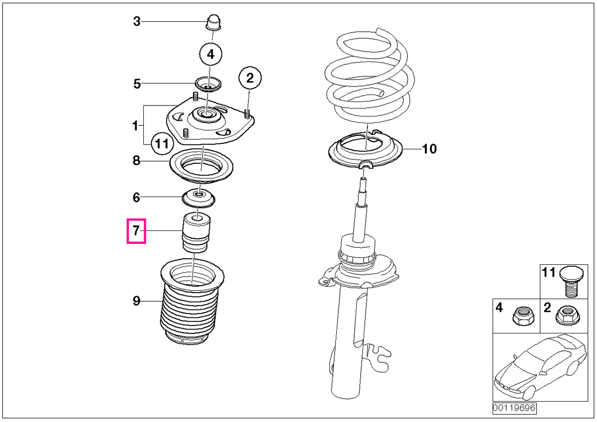 31336756663 Resort suplimentar față L=54MM - BMW - Mini