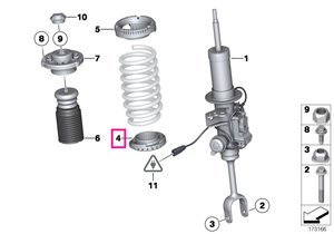 31336775582 Tampon inferior amortizor suspensie, punte fata - BMW Seria 5 F07 F10 F11 F18, Seria 6 F06 F12 F13, Seria 7 