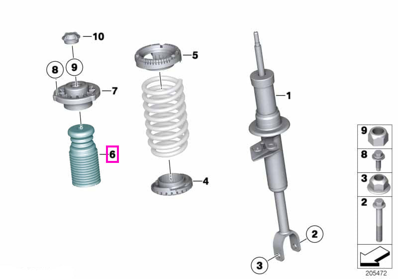 31336784102 Amortizor suplimentar suspensie, punte fata - BMW Seria 5 F11