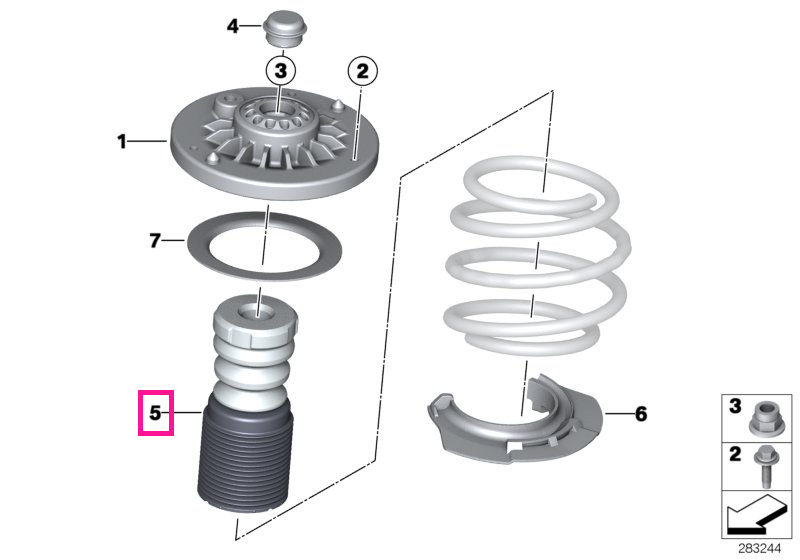 31336787104 Tampon cauciuc protectie, suspensie, punte fata - BMW X3 F25, X4 F26