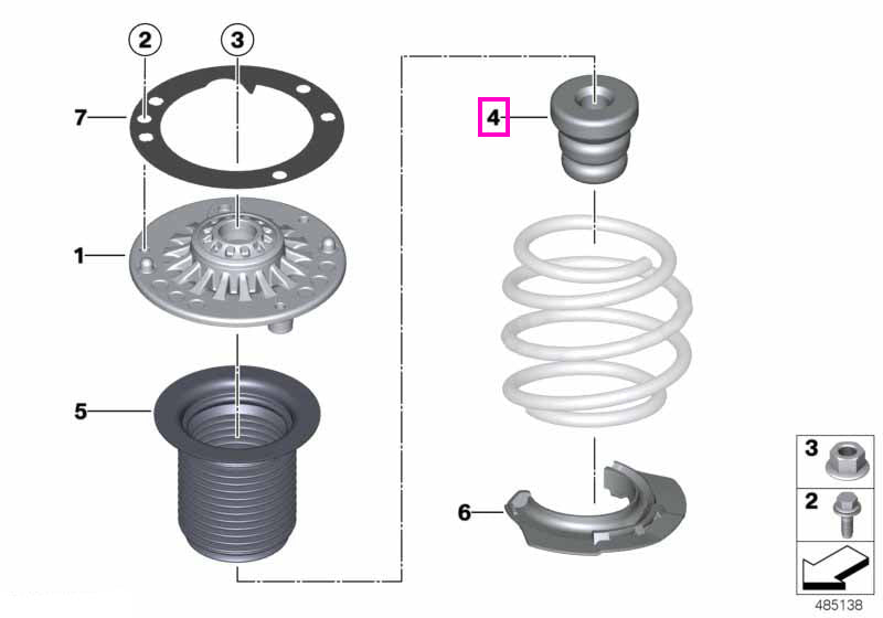 31336791491 Tampon aditional amortizor suspensie, punte fata - BMW Seria 1 F20 F21 F40, Seria 2 F23 F44 F74, Seria 4 G26