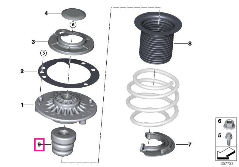 31336854700 Additional shock absorber, front - BMW