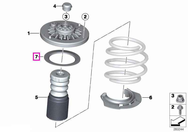 31336856171 Suport arc superior, suspensie, punte fata - BMW X3 F25, X4 F26